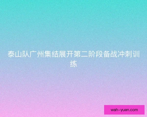 泰山队广州集结展开第二阶段备战冲刺训练